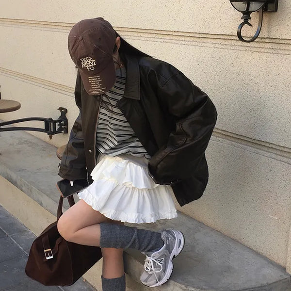 Rock Chic Leather Blouson Jacket