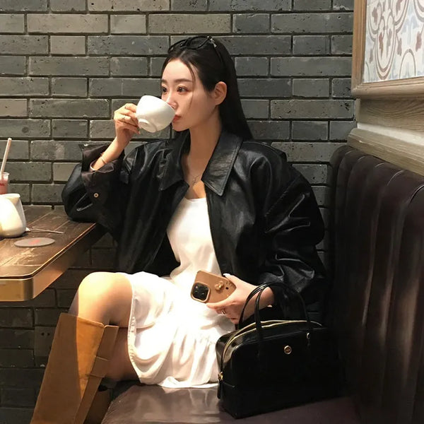 Loake Oversized Cutout Leather Jacket