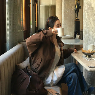 Mile Semi-High Check Contrast Blouson