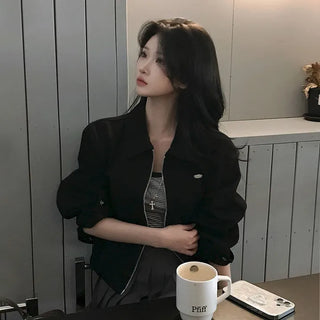Bund Cotton Cut-out Blouson Jacket