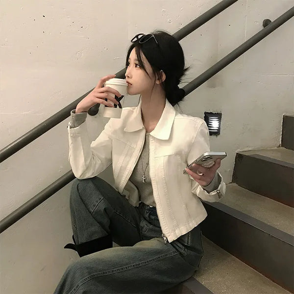 Collar Cut Cotton Two-way Jacket