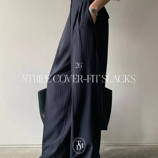 Striped Cover Fit Slacks