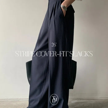Striped Cover Fit Slacks