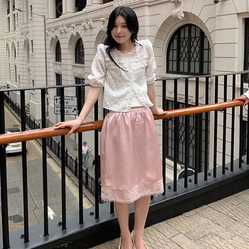 petal satin skirt