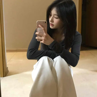 Clean Minimal Balloon Fit High-Waisted Cotton Pants