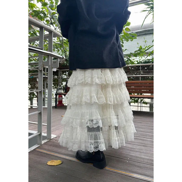 Roiling Lace Tiered Skirt