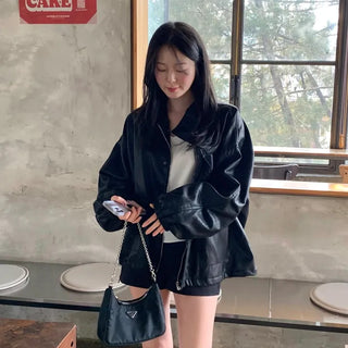Fast Overfit String Leather Jacket