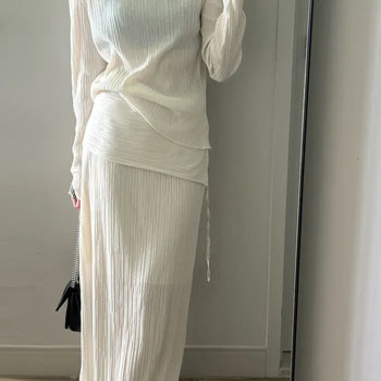 26SS Tsubaki Pleated Folding Skirt
