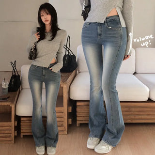 Mitif Washed Cut Denim Bootcut Pants [Hip Pads]