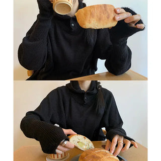 mohair hood warmer knit