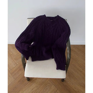 plum cable knit