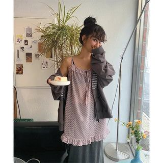 dot chiffon one piece