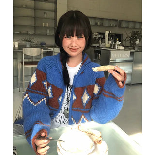 nordic cowichan knit zip up