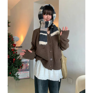 over warmer cardigan