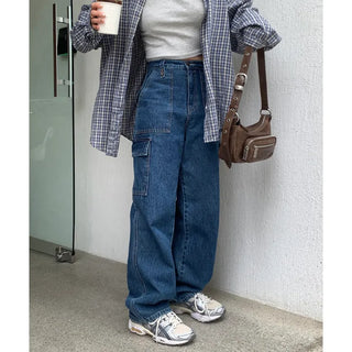stitch cargo denim