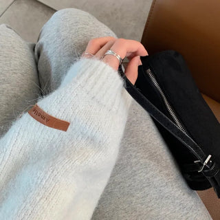 Marronde Wool Henley Neck Loose Fit Knit
