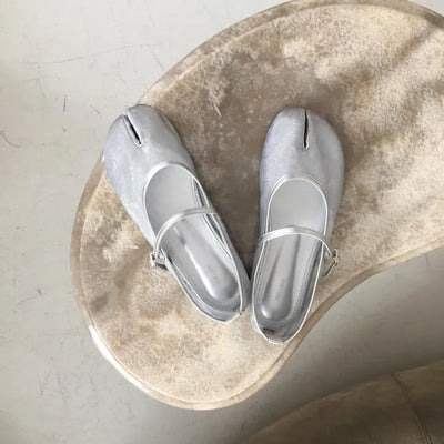 Mesh Tabi Mary Jane Sandals See-through Mesh Flat Shoes