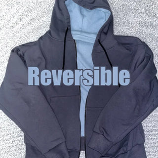 Reversible! Waffle Zip Hoodie