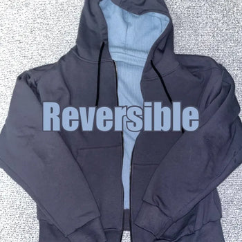 Reversible! Waffle Zip Hoodie