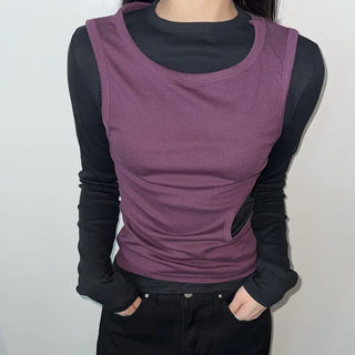 Customizable Layered Slit T-shirt