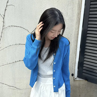 Daily Point Boucle Knit Cardigan