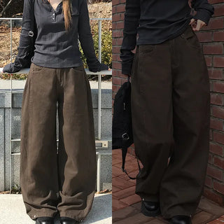 Hiro Side Snap Wide Cotton Pintuck Pants