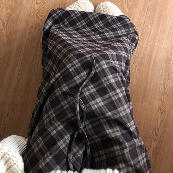 Arit Elastic Waist Check Long Skirt