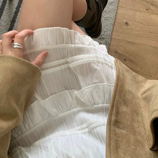 Seizel Frill Tiered Elastic Mini Skirt