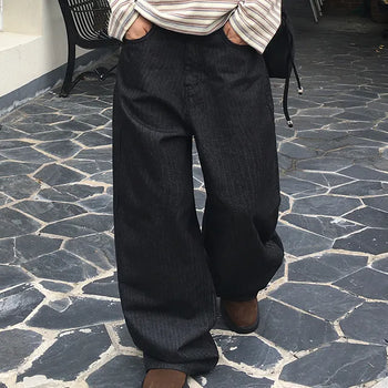 Herringbone Stripe Wide Pants