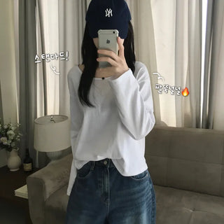 [Standard ver] Basic Loose Fit Spring/Summer Long Sleeve Inner Tee