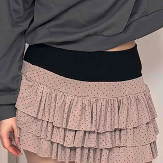 Tiered Frill Dot Mini Skirt
