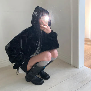 Pia Glossy Hooded Jacket