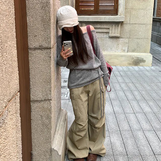 Dori Cargo Pintuck Cotton Pants