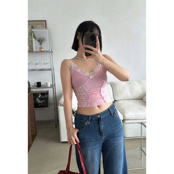 Pippi Lace Sleeveless Crop Top