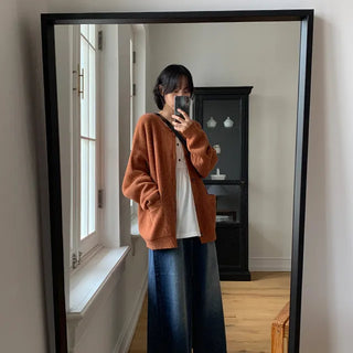 Shotgun round pocket long cardigan