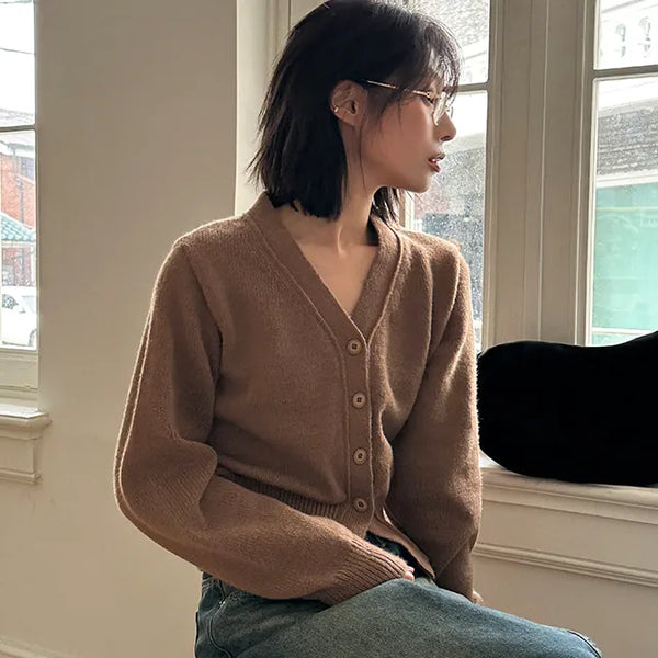 Lizbon V-neck knit cardigan