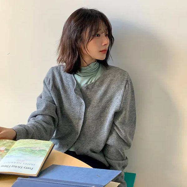 Zitain Round Wool Knit Cardigan