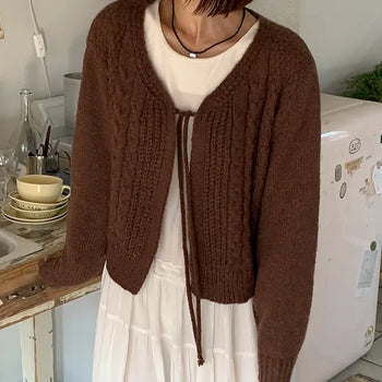 Wayne's Cable Knit Ribbon Cardigan
