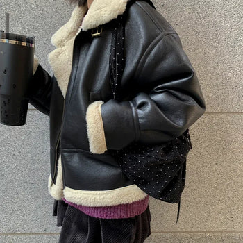 Merano High-neck Fur Shearling Jacket