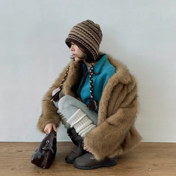 Fady collar fur jacket