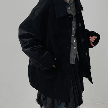 Currid Loose Fit Half Suede Jacket