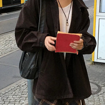Pique suede half jacket