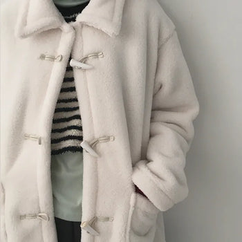 Official duffle collar fur half coat