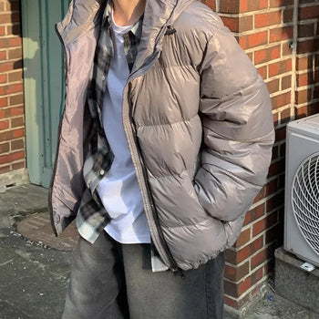 Polyu Glossy Hooded Padded Jacket