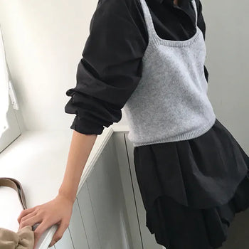 Barion Layered Wool Sleeveless Bustier