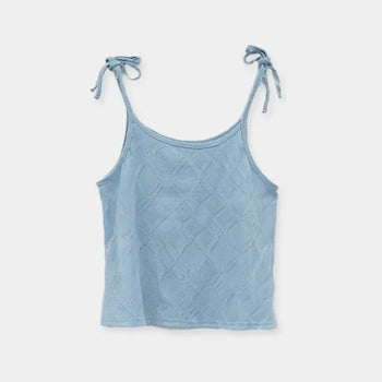 Marone Ribbon Knit Sleeveless Bustier