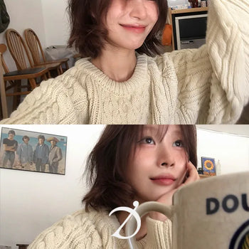 Langelo Fisher Cable Knit Round Neck Knit