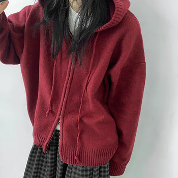 Levard Loose Fit Wool Zip-Up Hoodie