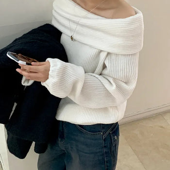 Portal Loose Fit Off-Shoulder Knit