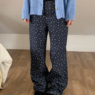 Prosche Standard Fit Floral Denim Pants